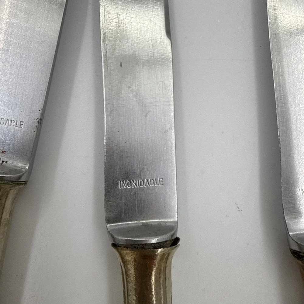 Silvia Made In Germany Vintage Silver Plated Butter Knives Rococo Style Set Of 5